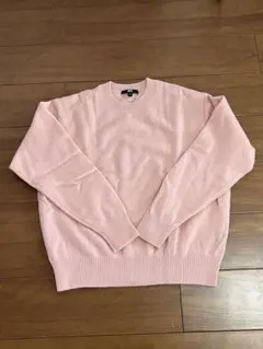 UNIQLO プレミアムラムクルーネック　ピンクL 1回着美品