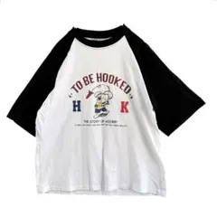 【HOOK】ラグラン Tシャツ プリント 半袖 Lのサムネイル