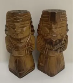 ニポポ 木製人形彫刻 置物 茶色 - メルカリ