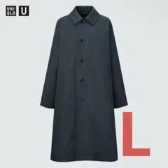ユニクロU レディース ステンカラーコート L ブルー