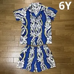 ハワイアンシャツ ショートパンツ セット　ブルー　アロハシャツ　110cm