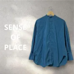 【SENSE OF PLACE】カラーコクーンスリーブシャツ バンドカラー