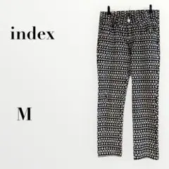 index 黒白の幾何学模様 パンツ M
