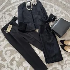 新品あり☆B:MINGbyBEAMSノーカラーツイードジャケットPLSTパンツ