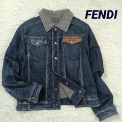 FENDI　ズッカ柄 デニムジャケット　M相当　シモネッタ　キルティング　ボア