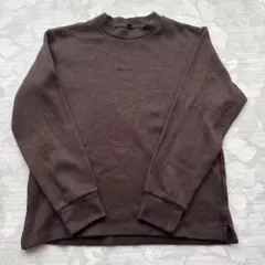 ユニクロ UNIQLO モックネック 長袖 カットソー プルオーバー S ブラウ