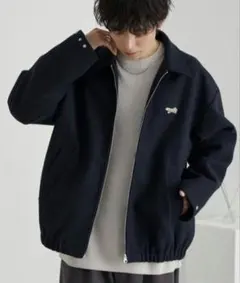 【新品タグ付】ペニーズ　メンズ　オーバーサイズ　ロゴ刺繍　ジャケット　ネイビーL