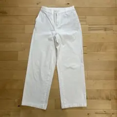 無印　MUJI ワイドパンツ 縦横ストレッチチノ　Mサイズ　白