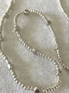 【タイ直輸入】カレンシルバー ビーズネックレス / 高純度銀 42cm・45cm タイ直輸入】カレンシルバー ビーズネックレス / 高純度銀 42cm・45cm