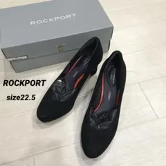ほぼ未使用ROCKPORT ロックポート 太ヒール パンプス 22.5 ブラック