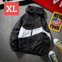 モノトーン ナイロンパーカー 黒 白 スポーツ ストリート アウター 男女兼用