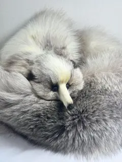 レトロ リアルファー フォックス 狐 顔足付き 毛皮マフラー