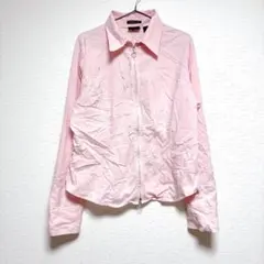 アクセス ポップ 長袖 ジップアップ ジャケット XL ピンク 綿混 大きめのサムネイル