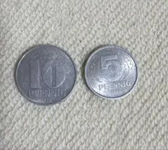東ドイツ 硬貨 10フェニヒ 5フェニヒ セット