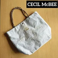 【CECIL McBEE】ビッグトートバッグ/ラメ/チェーン/平成ギャル/00s