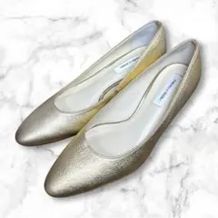 極美品✨オデット エ オディール ゴールド ポインテッドトゥパンプス 21.5㎝