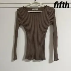 fifth リブ編みブラウン長袖トップス