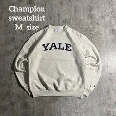 Champion YALE スウェット カレッジプリントMチャンピオン古着グレー