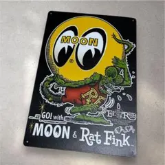 ブリキ看板 インテリアプレート MOON&Rat Fink