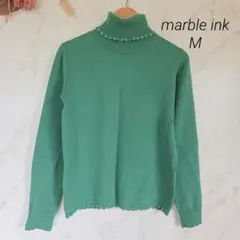 マーブルインク marble ink ニット セーター M グリーン 毛100%