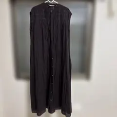 Le Melange ブラウンノースリーブシャツワンピース