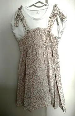 après les cours フラワープリント 半袖ワンピース 100cm