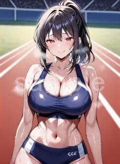 tj10● AI 美女 A4 ポスター 光沢紙 汗 スポーツ女子 セクシー