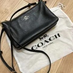 COACH ブラックレザー ショルダーバッグ