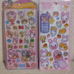 フワフワらびちゃん うるちゅるポップシール/平成はっぴーフォン セット