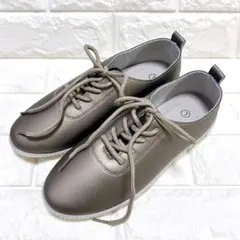 【極美品】軽量 レースアップシューズ ブロンズ Lサイズ 24.5 紐靴