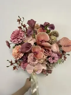 ウエディングブーケ　アーティシャルフラワー　ブートニア付