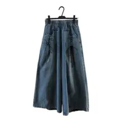処分お値下‼️ デニムワイドパンツ