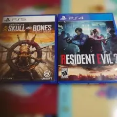 PS5 スカル アンド ボーンズ & PS4 バイオハザード RE:2北米版