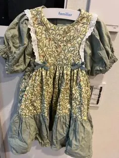 ハンドメイド モリス フレンチ袖マーガレット刺繍レースラウンドヨーク 