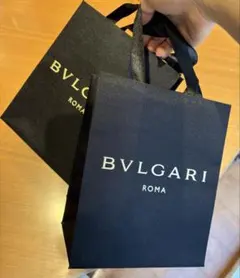 ブルガリショッパー☆BVLGARI紙袋☆クリスマス ブラック2枚