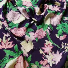 №190　古布　ハギレ　*正絹　錦紗縮緬　はぎれ*　34×126cm