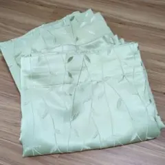 グリーンリーフ柄 カーテン100×110cm 2枚セット　ペールグリーンのサムネイル