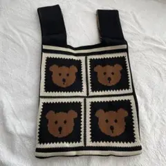 ★トートバッグ ニットトート ミニトート エコバッグ サブバッグ テディベア