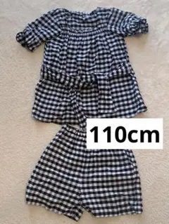 最終値下げ！ほぼ 未使用☆ チェック　セットアップ110cm