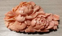 和装小物 帯留め 珊瑚 68.7g