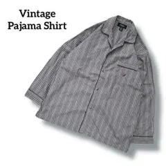ユーロ古着　NAUTICA　ヴィンテージパジャマシャツ　ストライプ柄　M