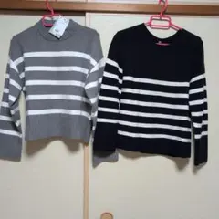 H&M グレー ユニクロ ネイビー ２点まとめ売り