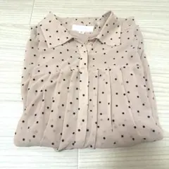 JILL STUART ピンクベージュドット柄ブラウス