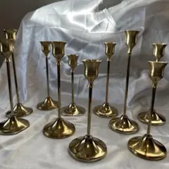 ゴールドメタルキャンドルホルダーセット 10本セット
