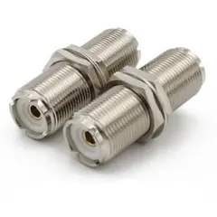 2個セット 同軸変換 アダプタ ナット付 Mメス - Mメス 中継用