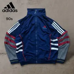 激レア90sアディダスデタッチャブルトラックジャケットパフォーマンスロゴ刺繍短丈