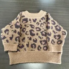 ヒョウ柄セーター 100cm ブラウン系