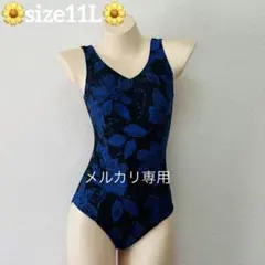 USED«11L»ワコール フラワー柄 シャーリング ワンピース水着のサムネイル