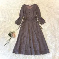 A226◾︎ プロポーションボディドレッシング チェック柄ワンピース ロング 3