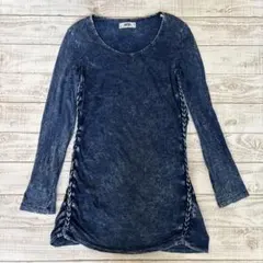 DIESEL インディゴ 長袖デニム風　シャツ